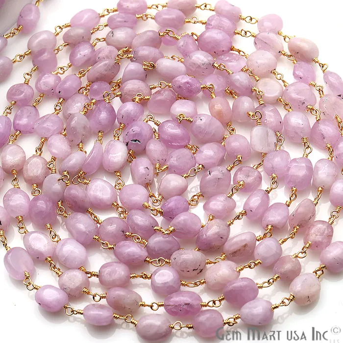 GemmartUSA PreStyled Sets Lavender Rondelle Beads 10x6mm Gold Plated Wire Wrapped Rosary Chain GemmartUSA PreStyled Sets Lavender Rondelle Beads 10x6mm Gold Plated Wire Wrapped Rosary Chain