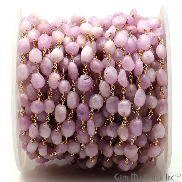 GemmartUSA PreStyled Sets Lavender Rondelle Beads 10x6mm Gold Plated Wire Wrapped Rosary Chain GemmartUSA PreStyled Sets Lavender Rondelle Beads 10x6mm Gold Plated Wire Wrapped Rosary Chain