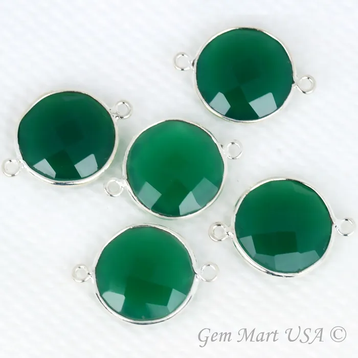 GemMartUSA Round 16mm Double Bail Silver Bezel Gemstone Connector Rings GemMartUSA Round 16mm Double Bail Silver Bezel Gemstone Connector Rings