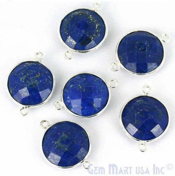 GemMartUSA Round 16mm Double Bail Silver Bezel Gemstone Connector Rings GemMartUSA Round 16mm Double Bail Silver Bezel Gemstone Connector Rings