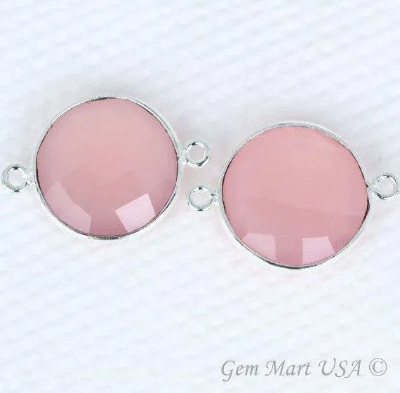 GemMartUSA Round 16mm Double Bail Silver Bezel Gemstone Connector Rings GemMartUSA Round 16mm Double Bail Silver Bezel Gemstone Connector Rings