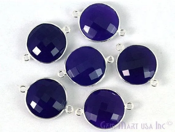 GemMartUSA Round 16mm Double Bail Silver Bezel Gemstone Connector Rings GemMartUSA Round 16mm Double Bail Silver Bezel Gemstone Connector Rings