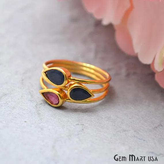 GemMartUSA Sapphire With Rhodolite 8x5mm Gemstone Gold Vermeil Wedding Ring Rings GemMartUSA Sapphire With Rhodolite 8x5mm Gemstone Gold Vermeil Wedding Ring Rings