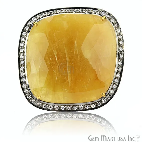 GemMartUSA Yellow Sapphire Cz Pave Diamond Ring Gold Vermeil Prong Setting Gemstone Gift Diamond Ring CZRG12405 Rings GemMartUSA Yellow Sapphire Cz Pave Diamond Ring Gold Vermeil Prong Setting Gemstone Gift Diamond Ring CZRG12405 Rings