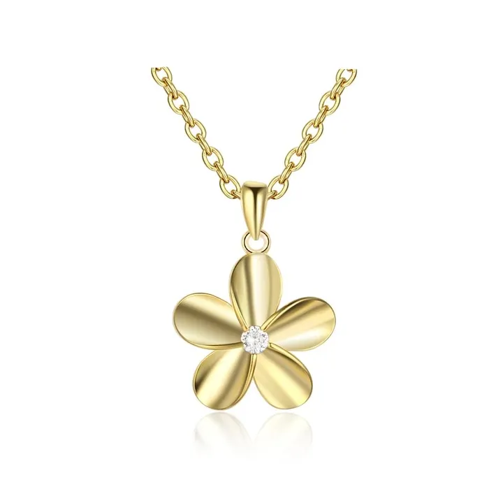 Gold Color Flower Pendant Necklace for Women with Zirconia Gift for Any Women customjewelryan Necklaces Gold Color Flower Pendant Necklace for Women with Zirconia Gift for Any Women customjewelryan Necklaces