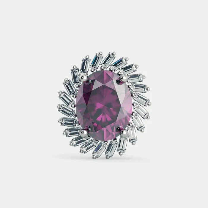 Grace PURPLE AMETHYST OVAL EARRINGS 925 Earrings