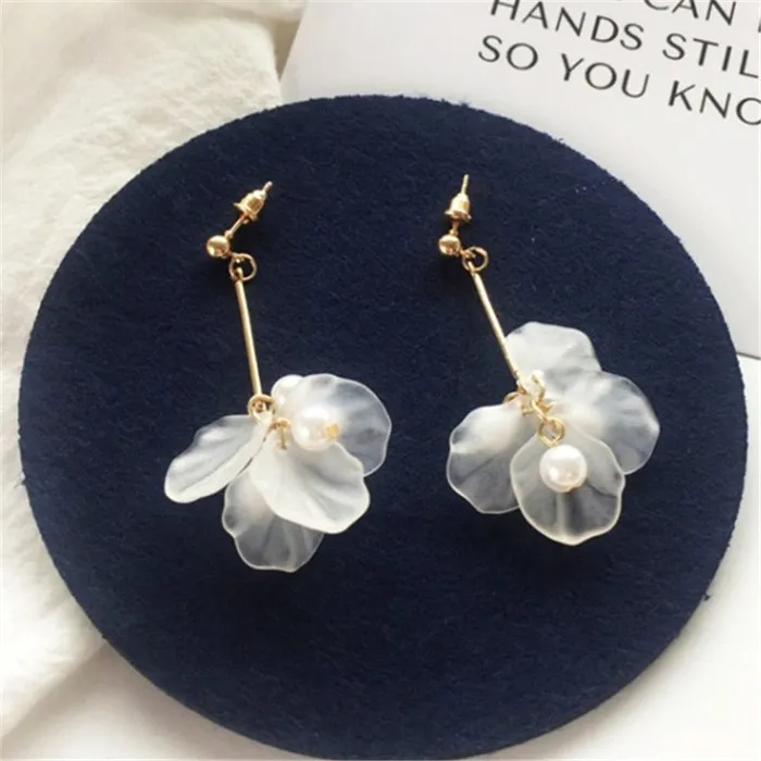 Handmade Long Acrylic DropDangle Earrings for Women and Girls All in White Gold Plated SWEET T 52 Earrings