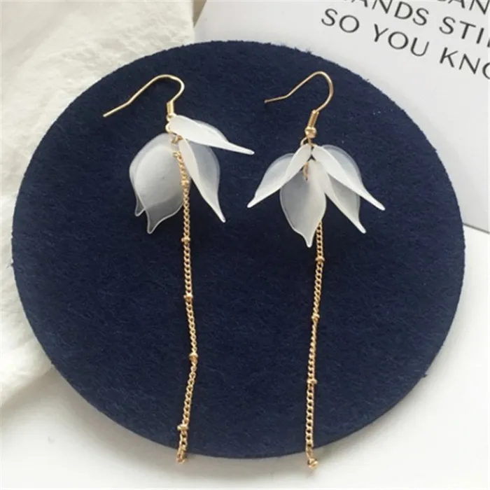 Handmade Long Acrylic DropDangle Earrings for Women and Girls All in White Gold Plated SWEET T 52 Earrings