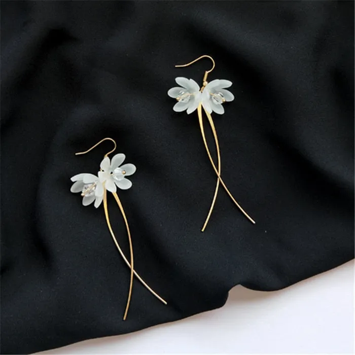 Handmade Long Acrylic DropDangle Earrings for Women and Girls All in White Gold Plated SWEET T 52 Earrings