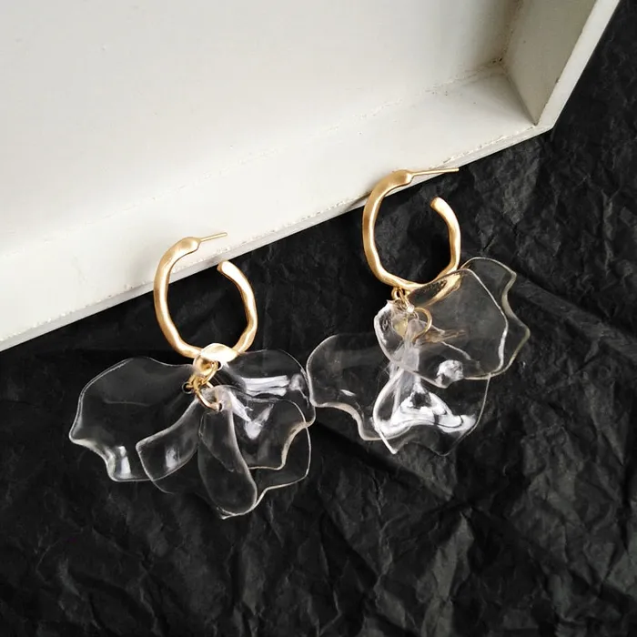 Handmade Long Acrylic DropDangle Earrings for Women and Girls All in White Gold Plated SWEET T 52 Earrings