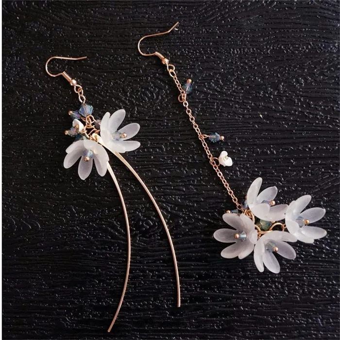 Handmade Long Acrylic DropDangle Earrings for Women and Girls All in White Gold Plated SWEET T 52 Earrings