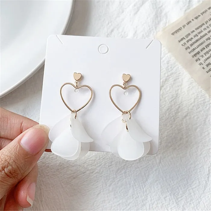 Handmade Long Acrylic DropDangle Earrings for Women and Girls All in White Gold Plated SWEET T 52 Earrings