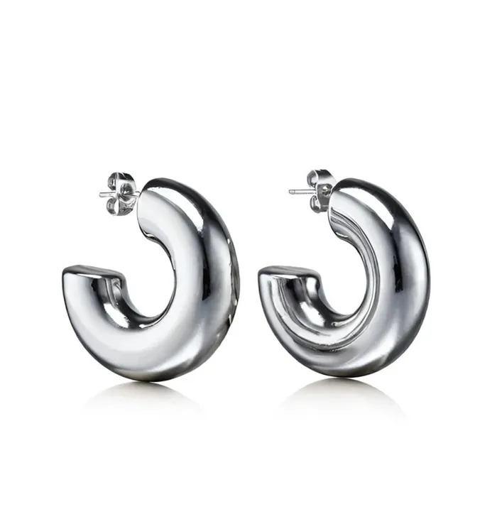 Hollow Hoops silver BY CARA Necklaces