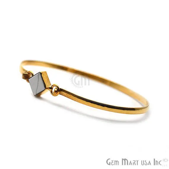 Howlite Handmade AdjustaBle Gold Plated Stacking Bangle Bracelet GemMartUSA Bracelets