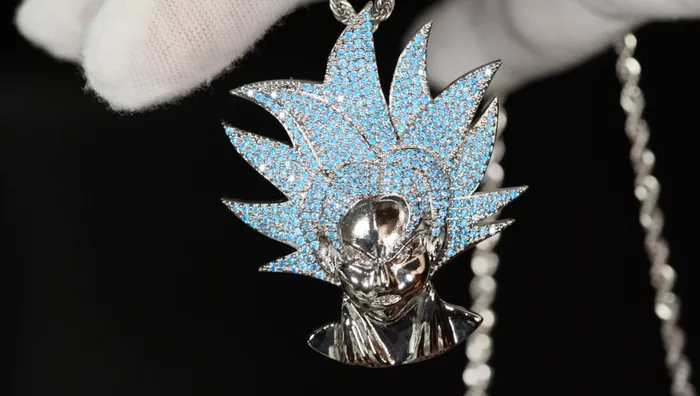 Iced Out Goku Pendant Diamond Goku Pendant Hip hop Necklace Iced Out Pendant My Store Necklaces