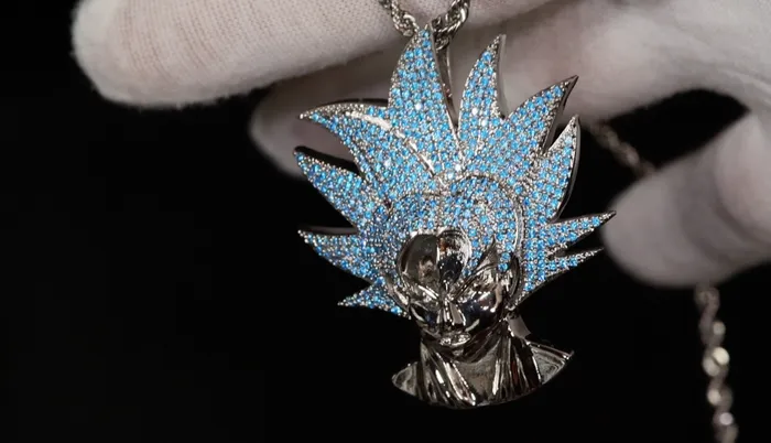 Iced Out Goku Pendant Diamond Goku Pendant Hip hop Necklace Iced Out Pendant My Store Necklaces