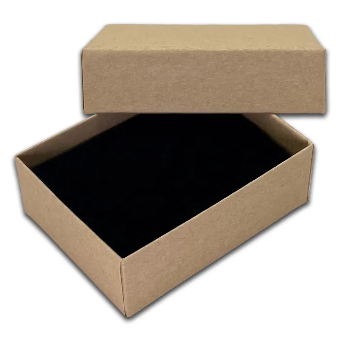JPIDisplay Earrings 2 18 x 1 58 Kraft Paper Earring Box with Black Foam Insert
