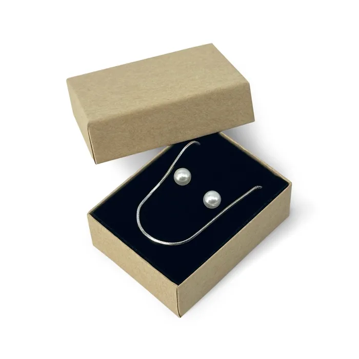 JPIDisplay Earrings 2 18 x 1 58 Kraft Paper Earring Box with Black Foam Insert JPIDisplay Earrings 2 18 x 1 58 Kraft Paper Earring Box with Black Foam Insert