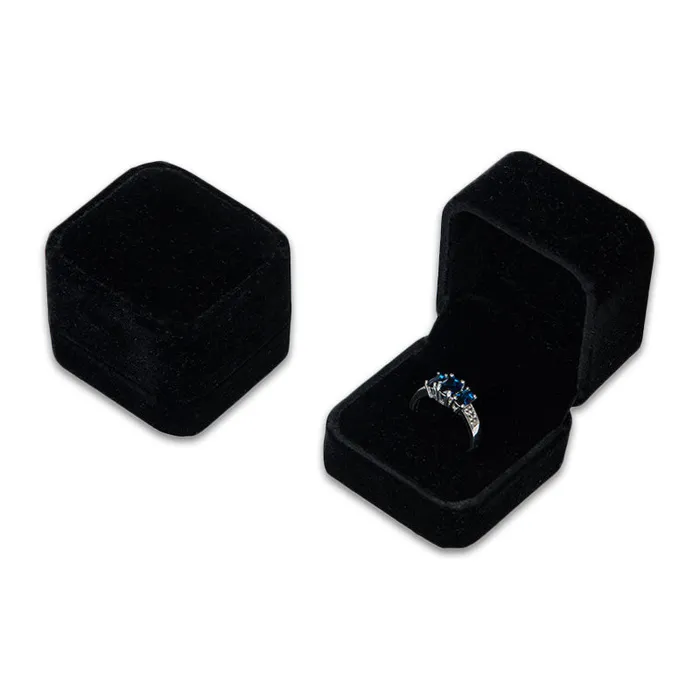 JPIDisplay Rings 24Pack Deluxe Plush Black Velvet EarringRing Box