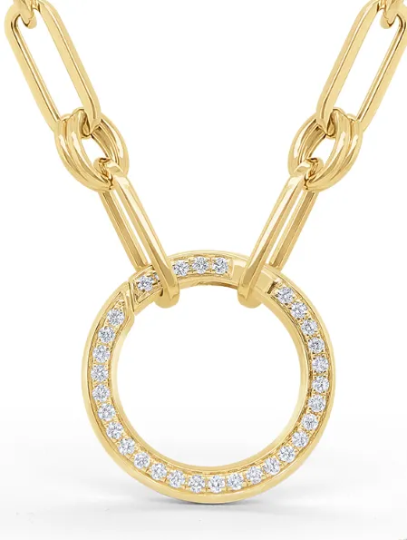 KC Designs Necklaces 14k Yellow Gold Diamond Charm Holder Hollow Chain Necklace I8314 KC Designs Necklaces 14k Yellow Gold Diamond Charm Holder Hollow Chain Necklace I8314