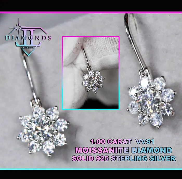 Lab Diamonds London Earrings Silver Moissanite Snowflake Earrings Moissanite Diamond Snowflake Earrings Lab Diamonds London Earrings Silver Moissanite Snowflake Earrings Moissanite Diamond Snowflake Earrings