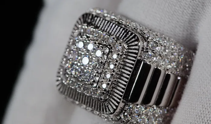Lab Diamonds London Lab Grown Diamond Hip Hop Rings Mens Big Moissanite Diamond Ring Rings