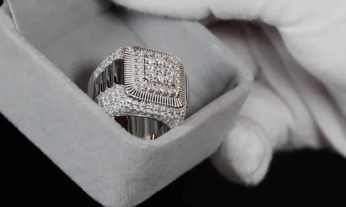 Lab Diamonds London Lab Grown Diamond Hip Hop Rings Mens Big Moissanite Diamond Ring Rings