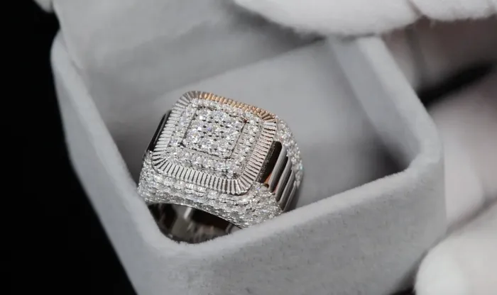 Lab Diamonds London Lab Grown Diamond Hip Hop Rings Mens Big Moissanite Diamond Ring Rings