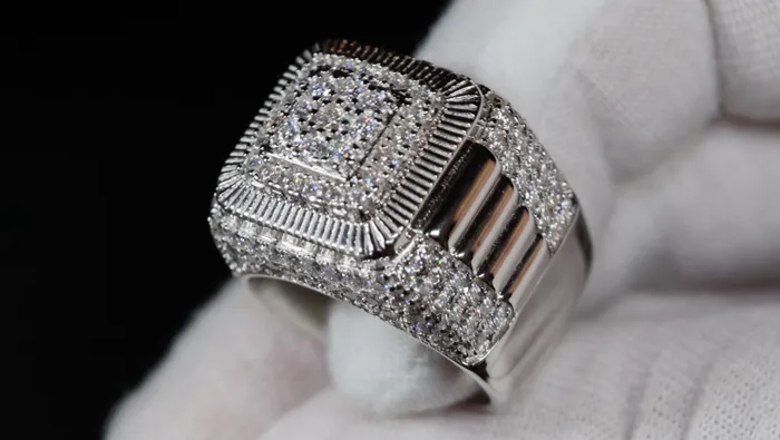 Lab Diamonds London Lab Grown Diamond Hip Hop Rings Mens Big Moissanite Diamond Ring Rings