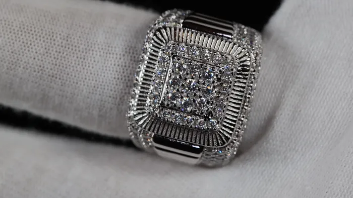 Lab Diamonds London Lab Grown Diamond Hip Hop Rings Mens Big Moissanite Diamond Ring Rings