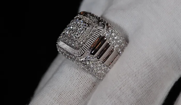 Lab Diamonds London Lab Grown Diamond Hip Hop Rings Mens Big Moissanite Diamond Ring Rings