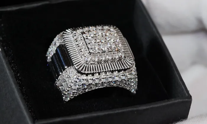 Lab Diamonds London Lab Grown Diamond Hip Hop Rings Mens Big Moissanite Diamond Ring Rings