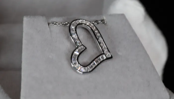 Lab Diamonds London Necklaces Diamond Heart Pendant Silver Diamond Heart Pendant