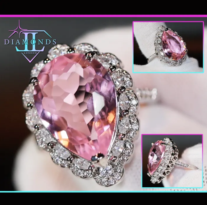 Lab Diamonds London Pink Diamond Ring Teardrop Ring Pear Shape Ring Rings