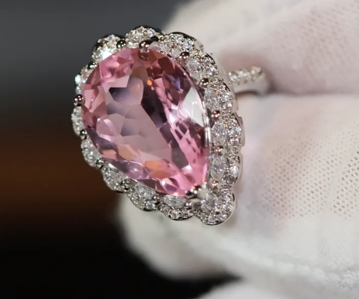 Lab Diamonds London Pink Diamond Ring Teardrop Ring Pear Shape Ring Rings