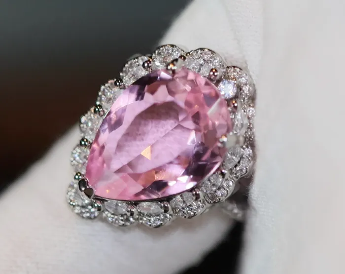 Lab Diamonds London Pink Diamond Ring Teardrop Ring Pear Shape Ring Rings