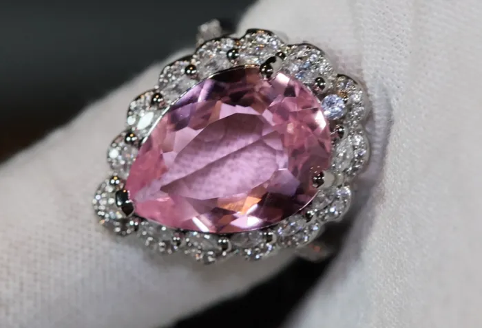 Lab Diamonds London Pink Diamond Ring Teardrop Ring Pear Shape Ring Rings