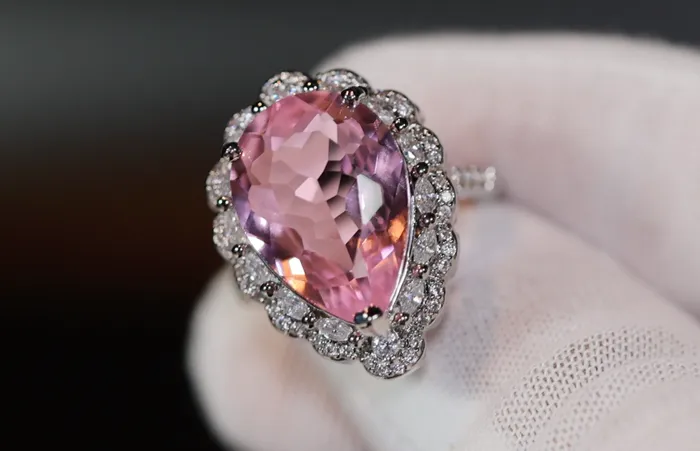 Lab Diamonds London Pink Diamond Ring Teardrop Ring Pear Shape Ring Rings