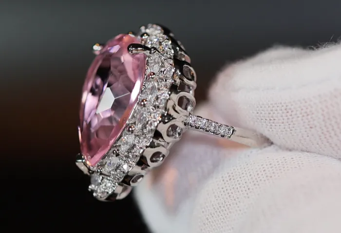 Lab Diamonds London Pink Diamond Ring Teardrop Ring Pear Shape Ring Rings