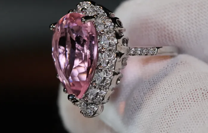 Lab Diamonds London Pink Diamond Ring Teardrop Ring Pear Shape Ring Rings