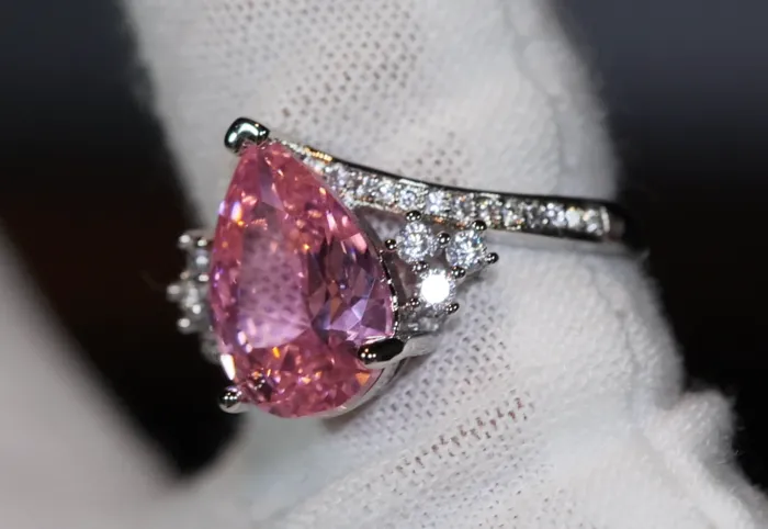 Lab Diamonds London Rings Pink Diamond Ring Teardrop Ring Pear Shape Ring Teardrop Engagement Ring Tear Drop Ring Engagement Ring Diamond Wedding Rings