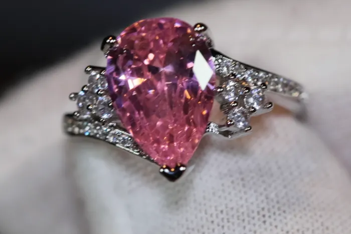 Lab Diamonds London Rings Pink Diamond Ring Teardrop Ring Pear Shape Ring Teardrop Engagement Ring Tear Drop Ring Engagement Ring Diamond Wedding Rings