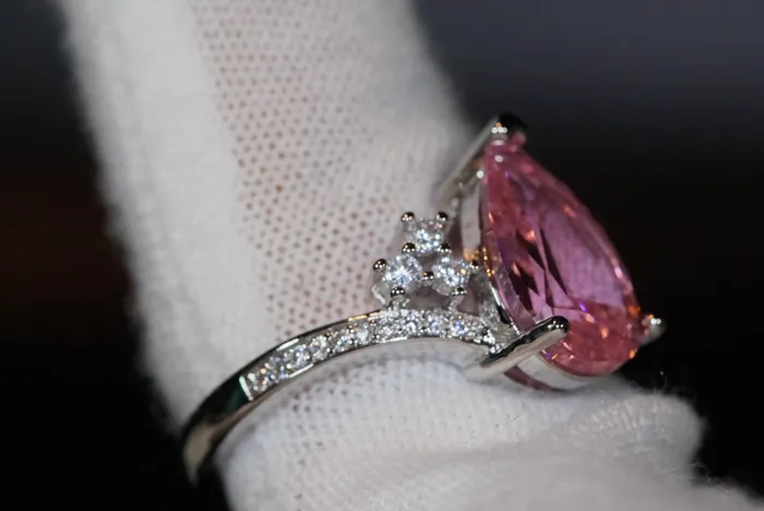 Lab Diamonds London Rings Pink Diamond Ring Teardrop Ring Pear Shape Ring Teardrop Engagement Ring Tear Drop Ring Engagement Ring Diamond Wedding Rings