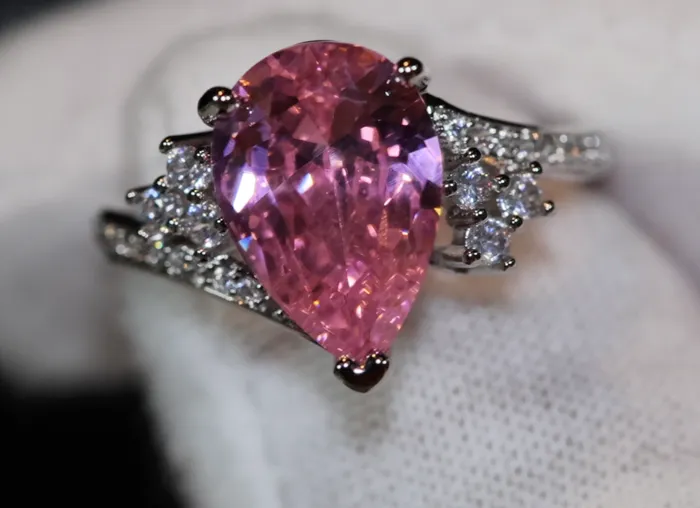 Lab Diamonds London Rings Pink Diamond Ring Teardrop Ring Pear Shape Ring Teardrop Engagement Ring Tear Drop Ring Engagement Ring Diamond Wedding Rings