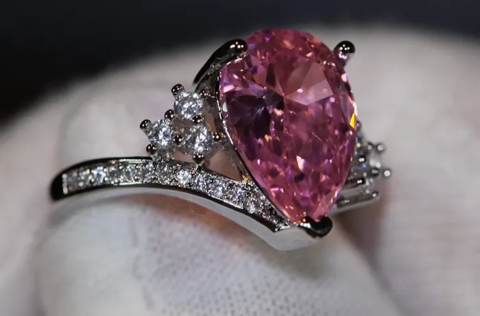 Lab Diamonds London Rings Pink Diamond Ring Teardrop Ring Pear Shape Ring Teardrop Engagement Ring Tear Drop Ring Engagement Ring Diamond Wedding Rings