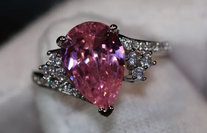 Lab Diamonds London Rings Pink Diamond Ring Teardrop Ring Pear Shape Ring Teardrop Engagement Ring Tear Drop Ring Engagement Ring Diamond Wedding Rings