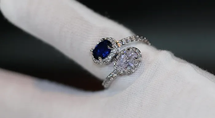 Lab Diamonds London Rings Womens Blue Diamond Ring Blue Oval Diamond Ring