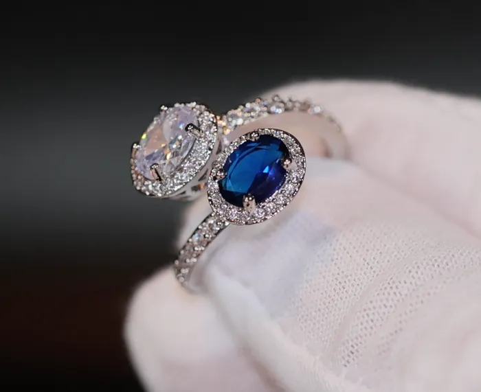Lab Diamonds London Rings Womens Blue Diamond Ring Blue Oval Diamond Ring