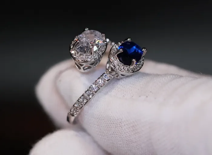 Lab Diamonds London Rings Womens Blue Diamond Ring Blue Oval Diamond Ring
