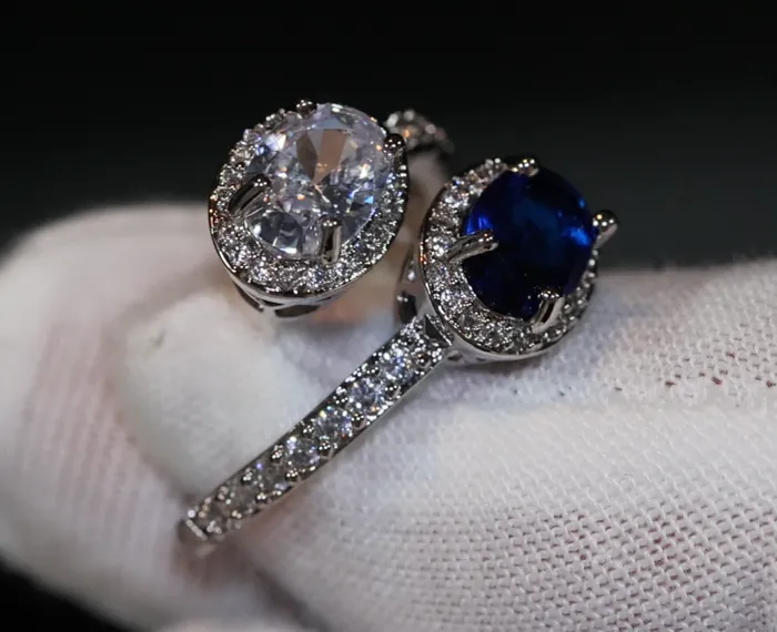 Lab Diamonds London Rings Womens Blue Diamond Ring Blue Oval Diamond Ring